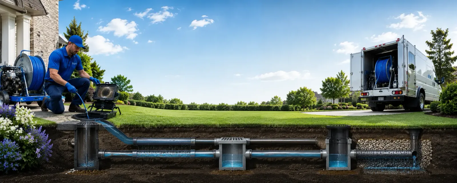Outdoor drain cleaning information for East Waterboro, ME